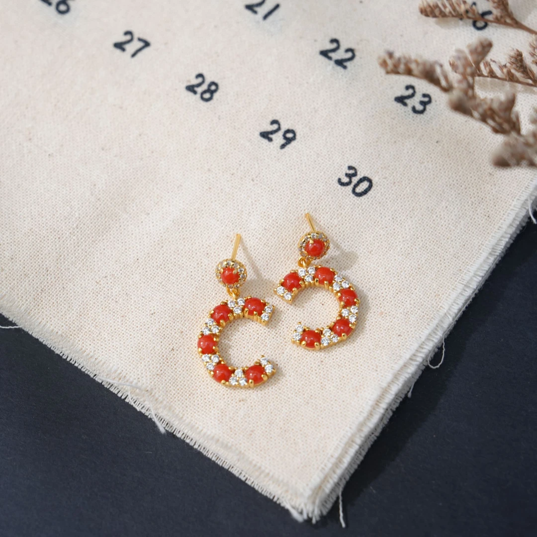 【央博玉专属】珊瑚耳坠-d4008zw-多样性发一