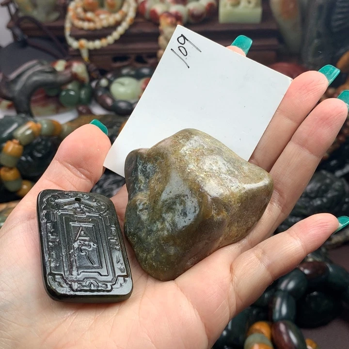 岫岩河磨玉（透闪石质玉）把件未镶嵌