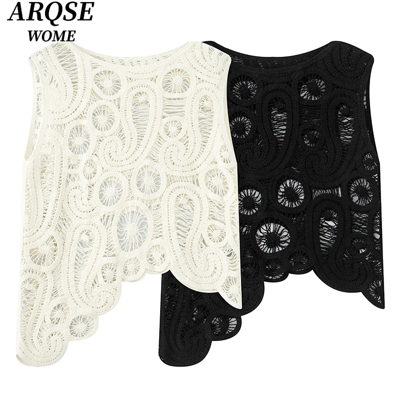 【艾家商场同款】2025夏季新品款不规则镂空针织衫上衣女5002