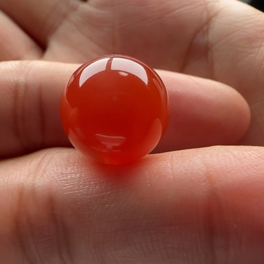 南红玛瑙未镶嵌圆珠14.2白纹