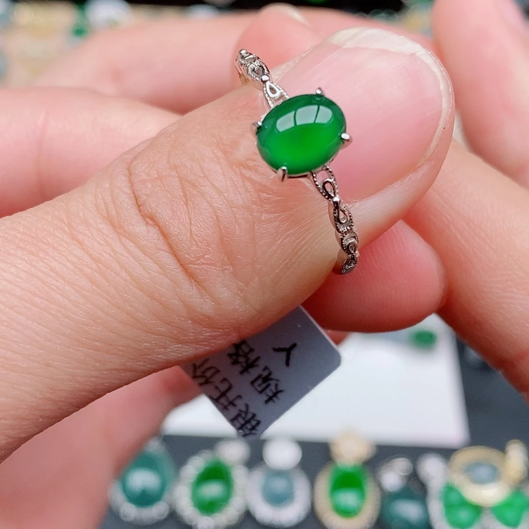 银S925镶嵌戒指翡翠