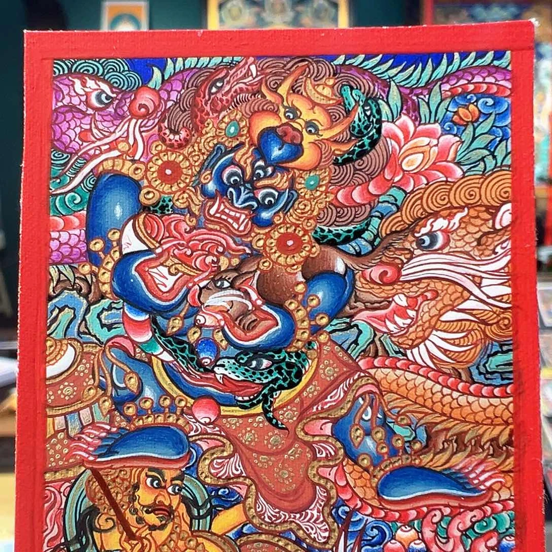 吊坠黑财纯手绘唐卡