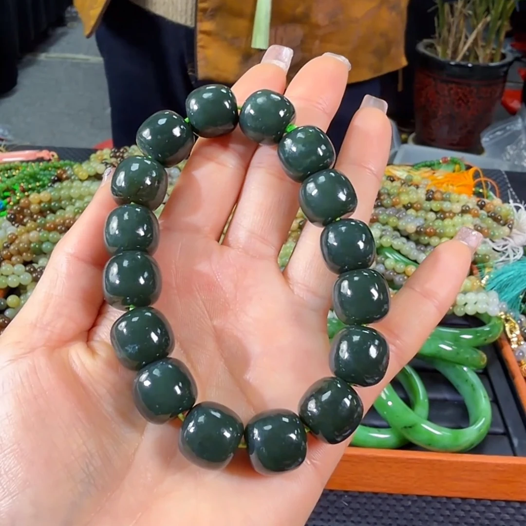 和田玉未镶嵌手链卡14