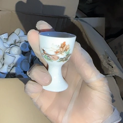 瓷片国营厂库存微瑕3个开片