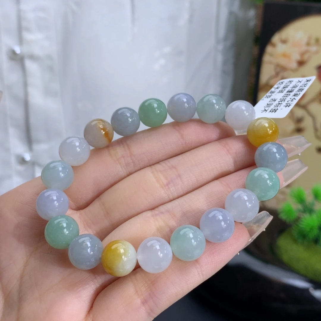 翡翠手链未镶嵌卡10冰润多宝