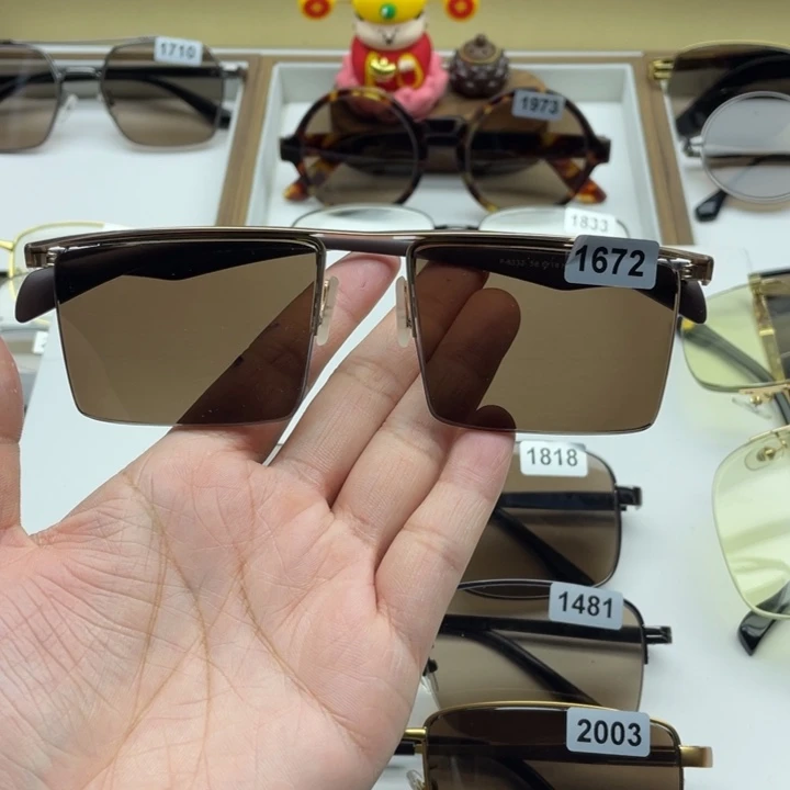 茶水晶半框眼镜 1672