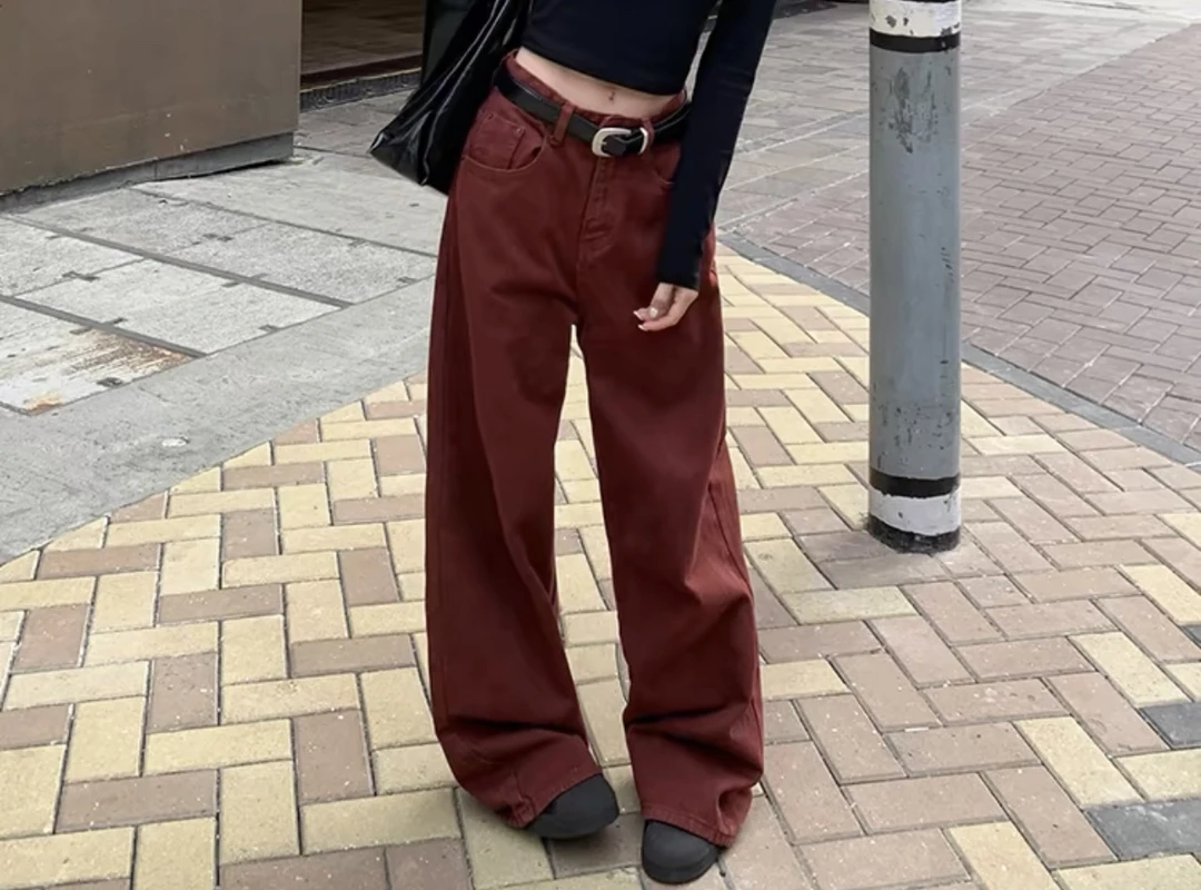 ZLAbout-us【秋冬上新】高腰直筒牛仔裤显瘦宽松阔腿裤73321