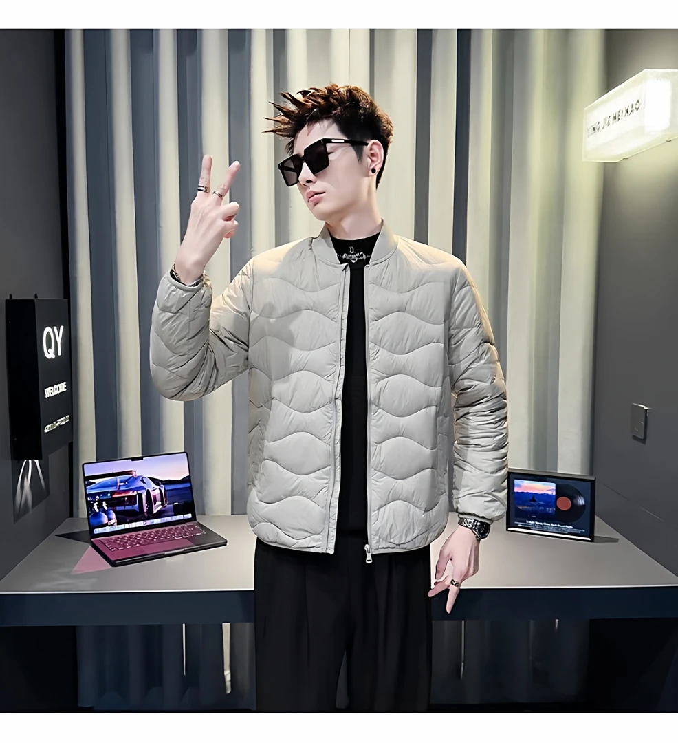 2026冬季新款保暖男士棒球领棉服潮流百搭简约帅气轻薄款棉衣外套