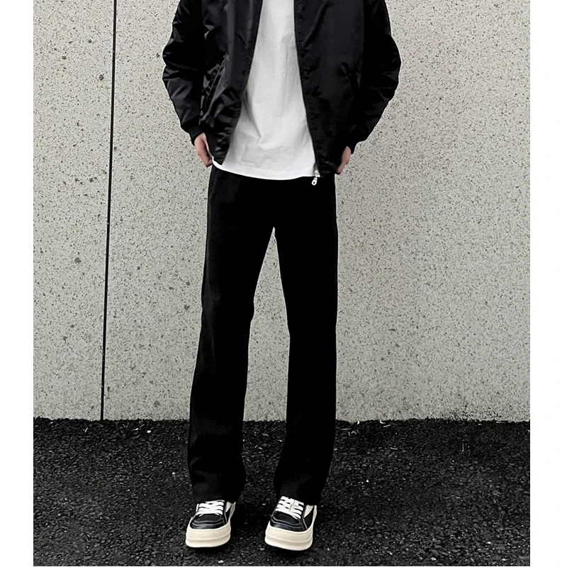 秋冬季新品马吉拉直筒弯刀微喇男百搭简约通勤卫裤大码休闲风长裤