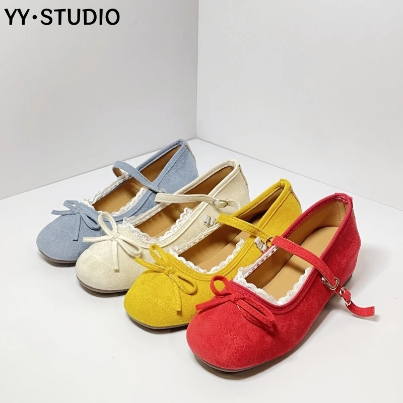 法式复古芭蕾风蕾丝浅口单鞋女2025新款秋季百搭圆头软底玛丽珍鞋