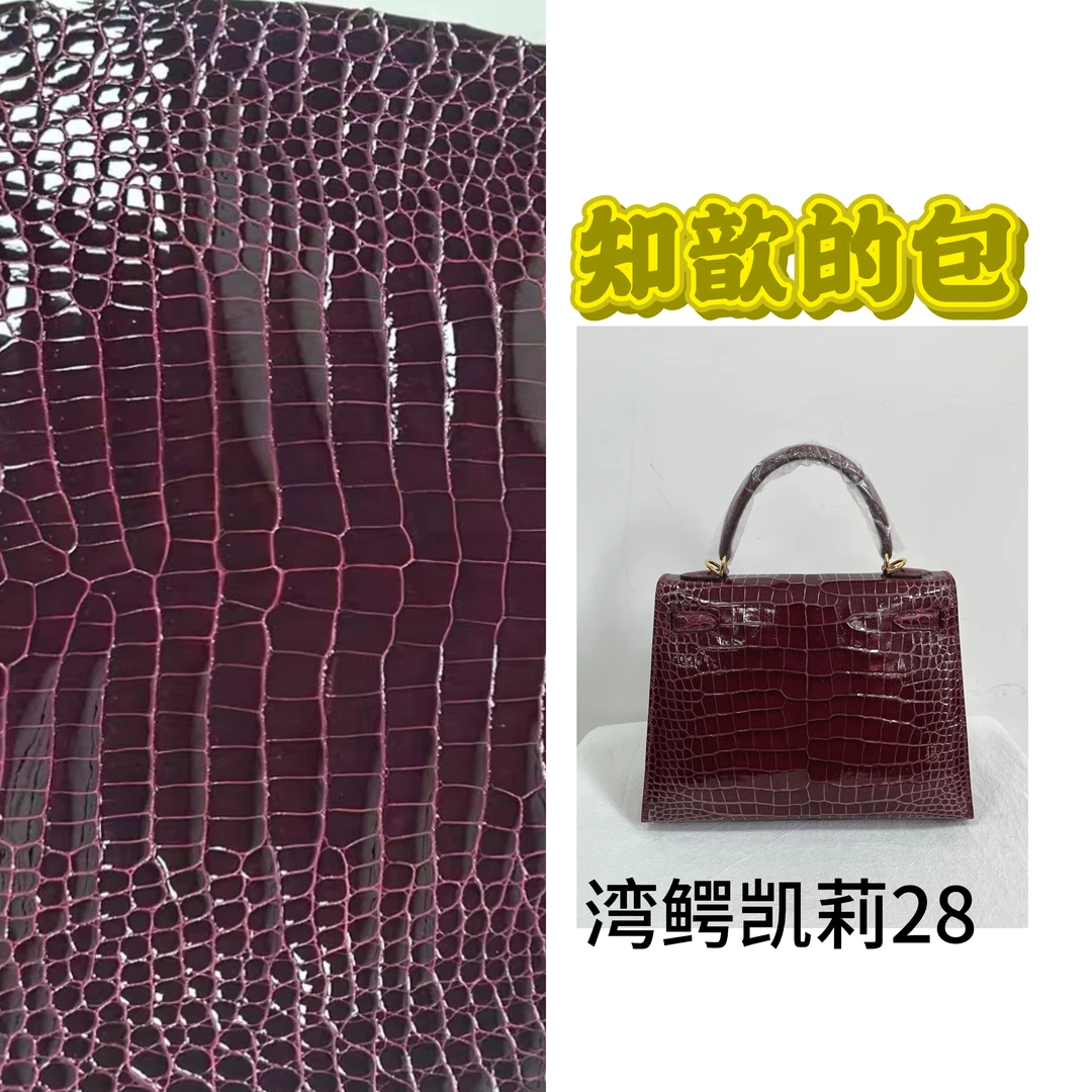 「知歆的包」KL28高光湾鳄全手工蜡线百搭通勤经典包