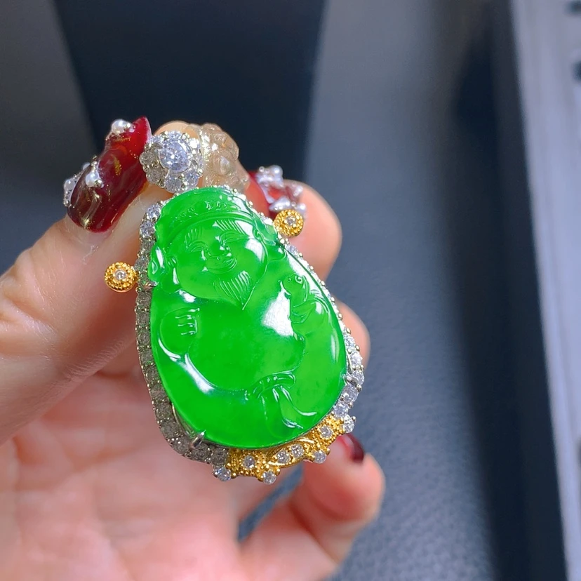 【闪购商品】翡翠吊坠(赠链)银S925镶嵌薇**の