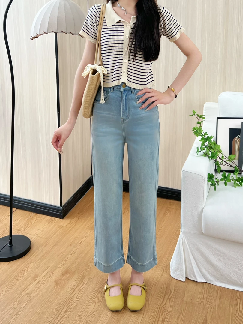 天丝2025夏季新款高腰女装牛仔小个子宽松百搭垂感显瘦直筒裤