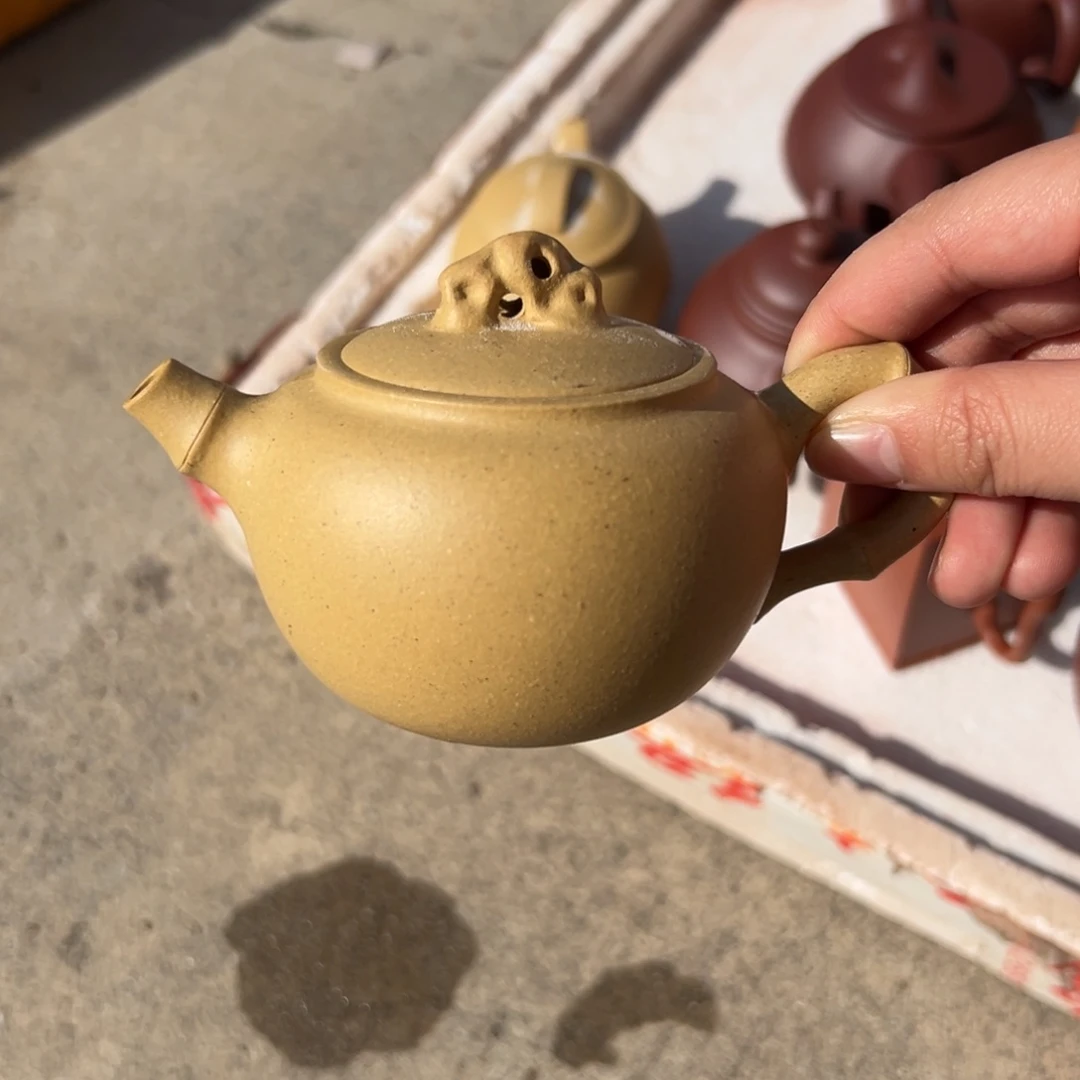 紫砂茶壶本山绿泥竹节150毫升