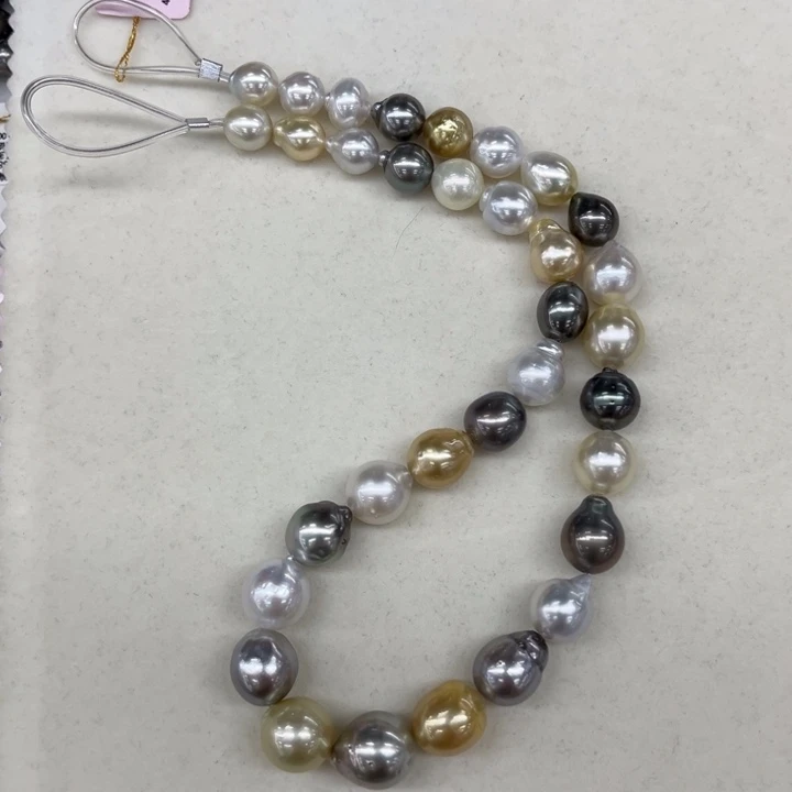 未镶嵌项链海水珍珠海水三兄弟8-14mm 95号