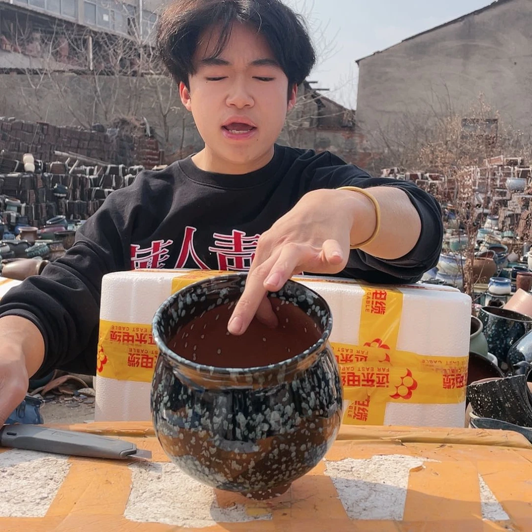 无铅玻璃宜兴紫砂花盆