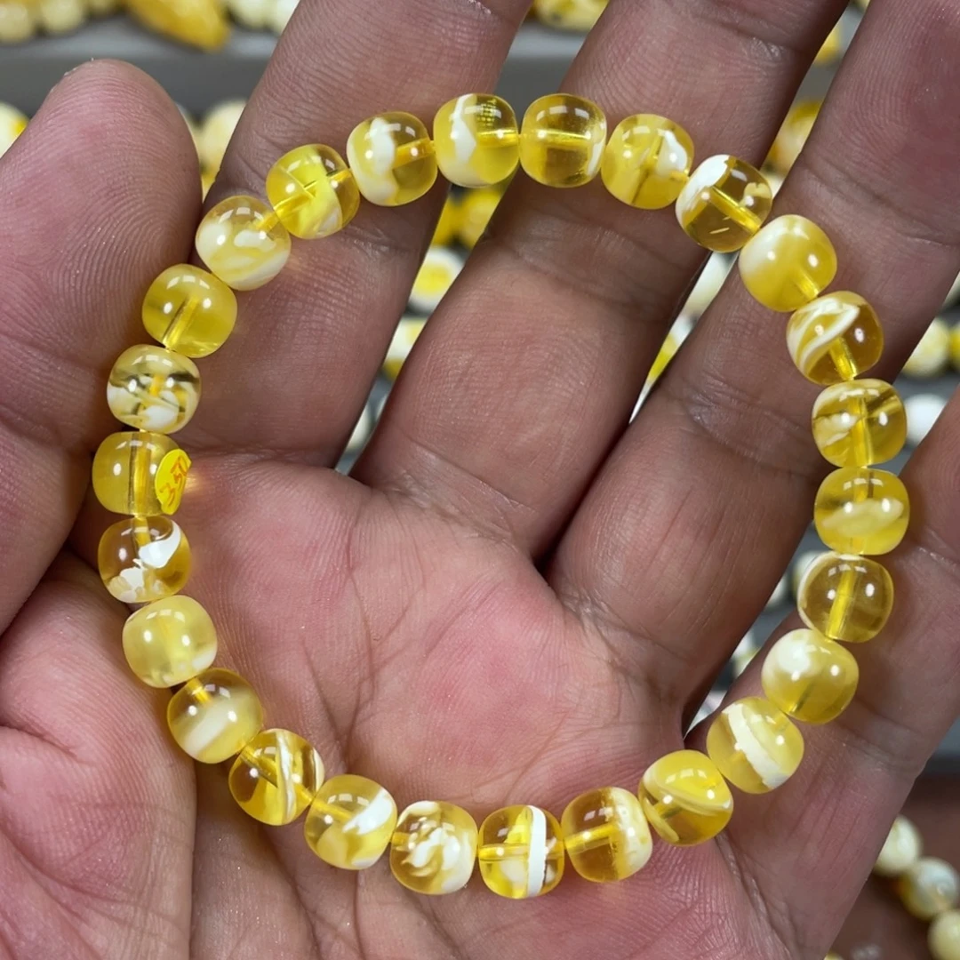 蜜蜡未镶嵌手串尺寸8老型手串