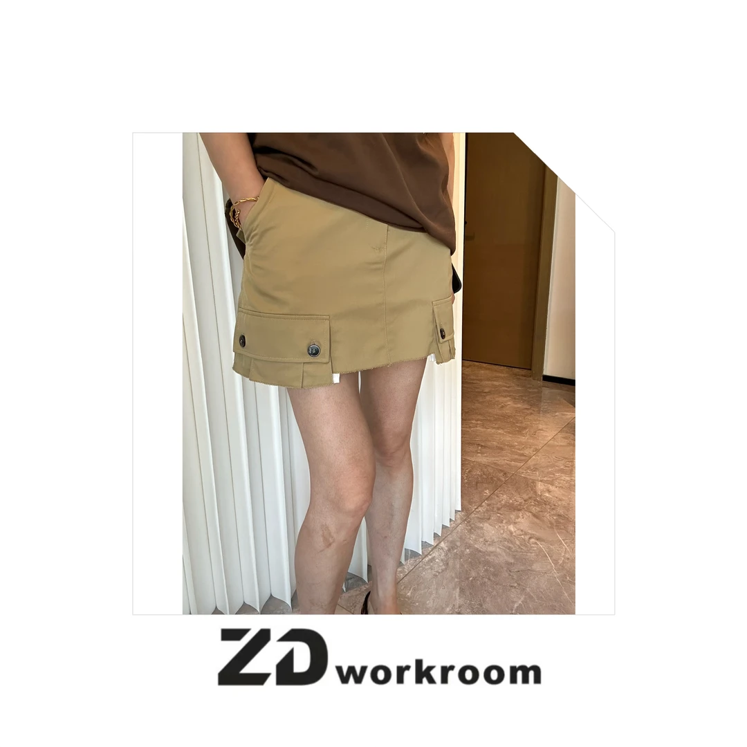 【Z.D/WORKROOM】25/26设计款斜纹工装风休闲百搭短款裤裙