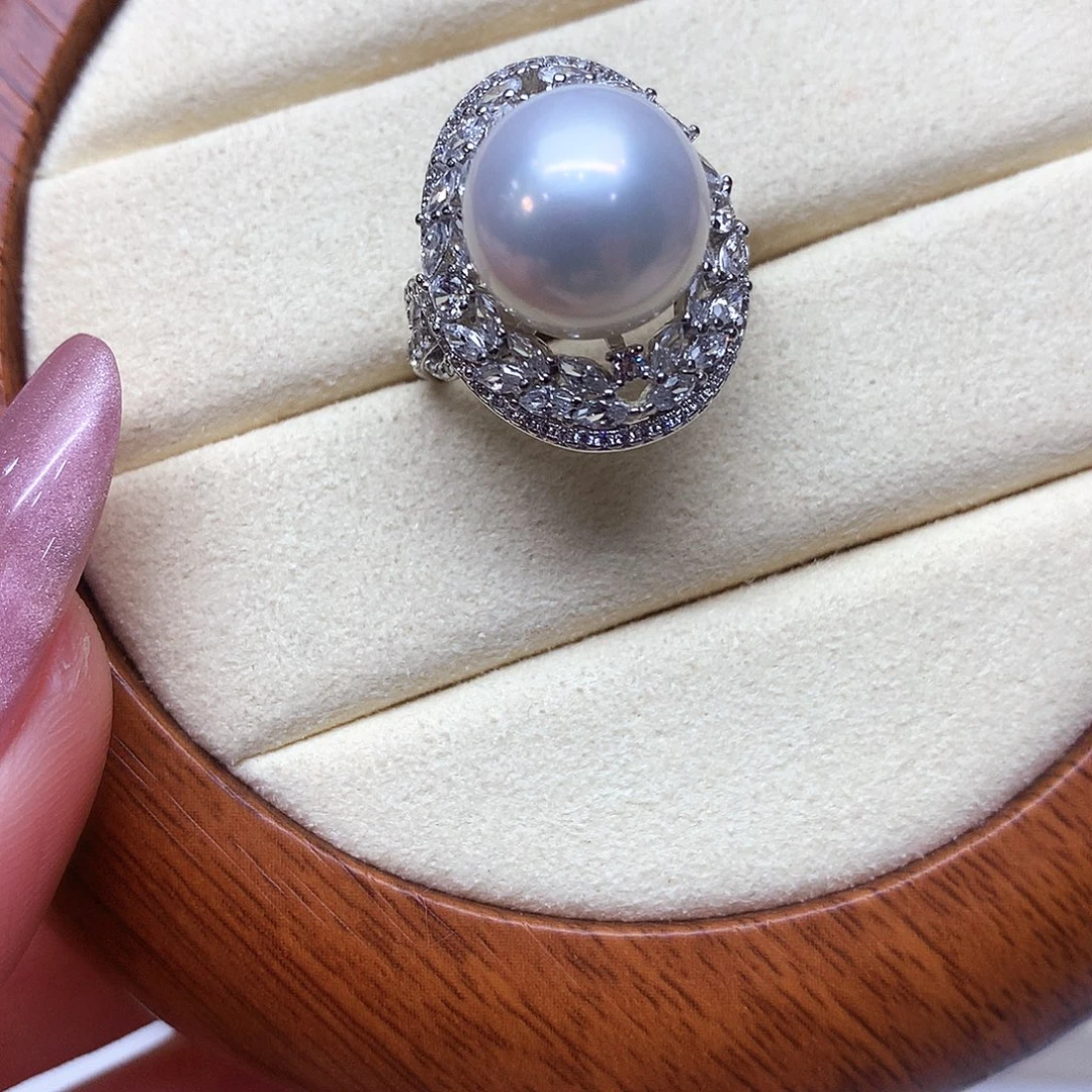 淡水珍珠戒指银S925镶嵌