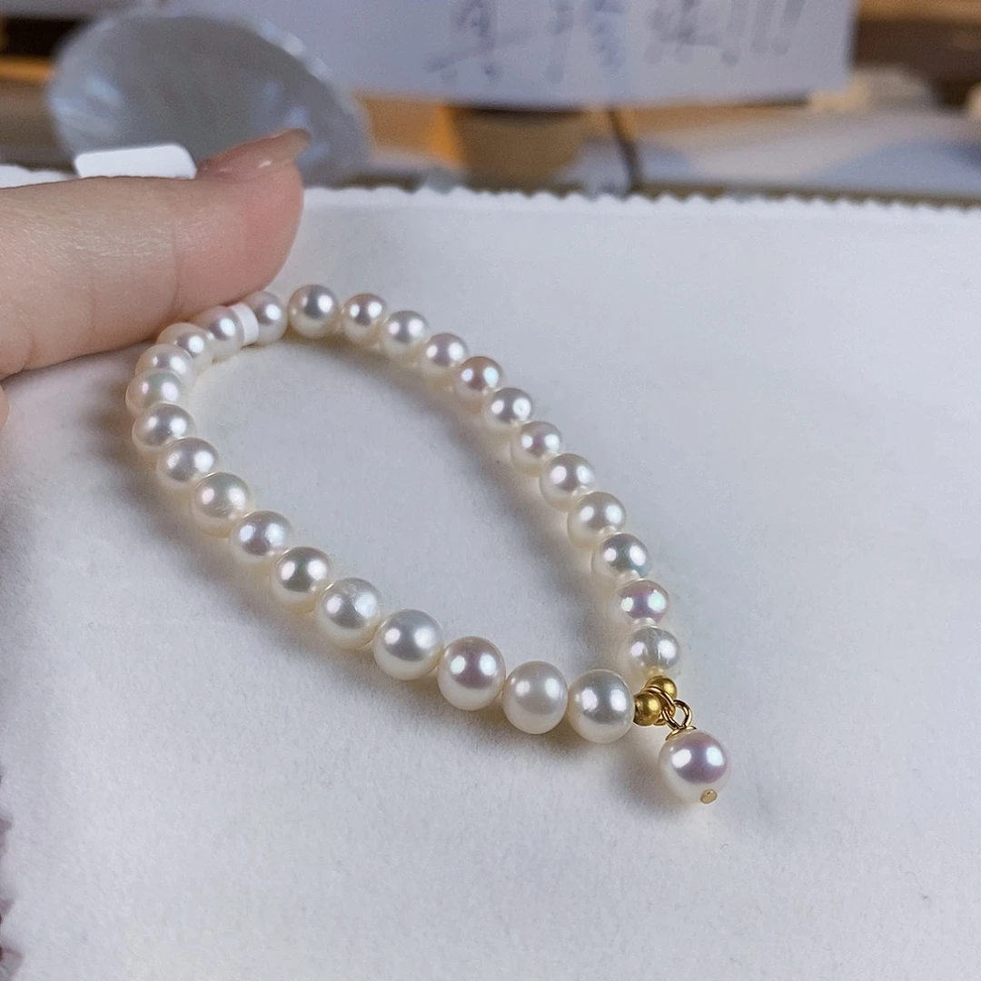 淡水珍珠手绳银S925镶嵌