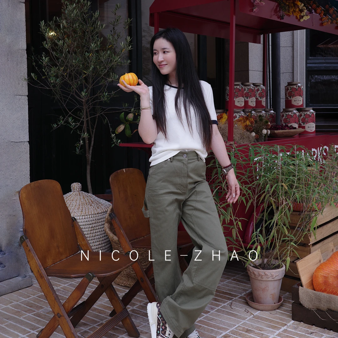 3NKC939（绿巨人）【贵姐NICOLE】2025年英国进口面料款百搭复古裤子