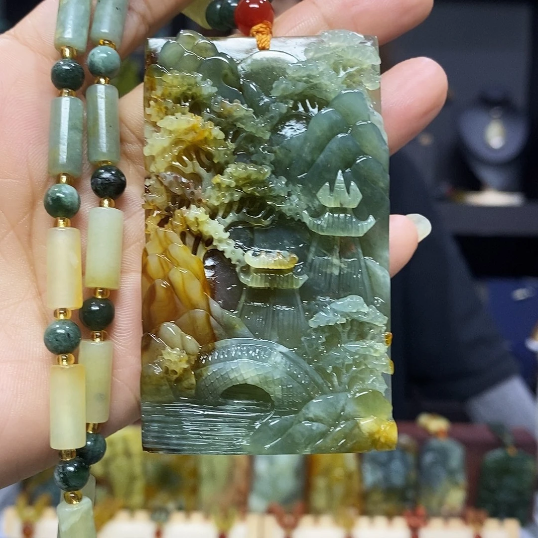 未镶嵌岫玉挂件吊坠