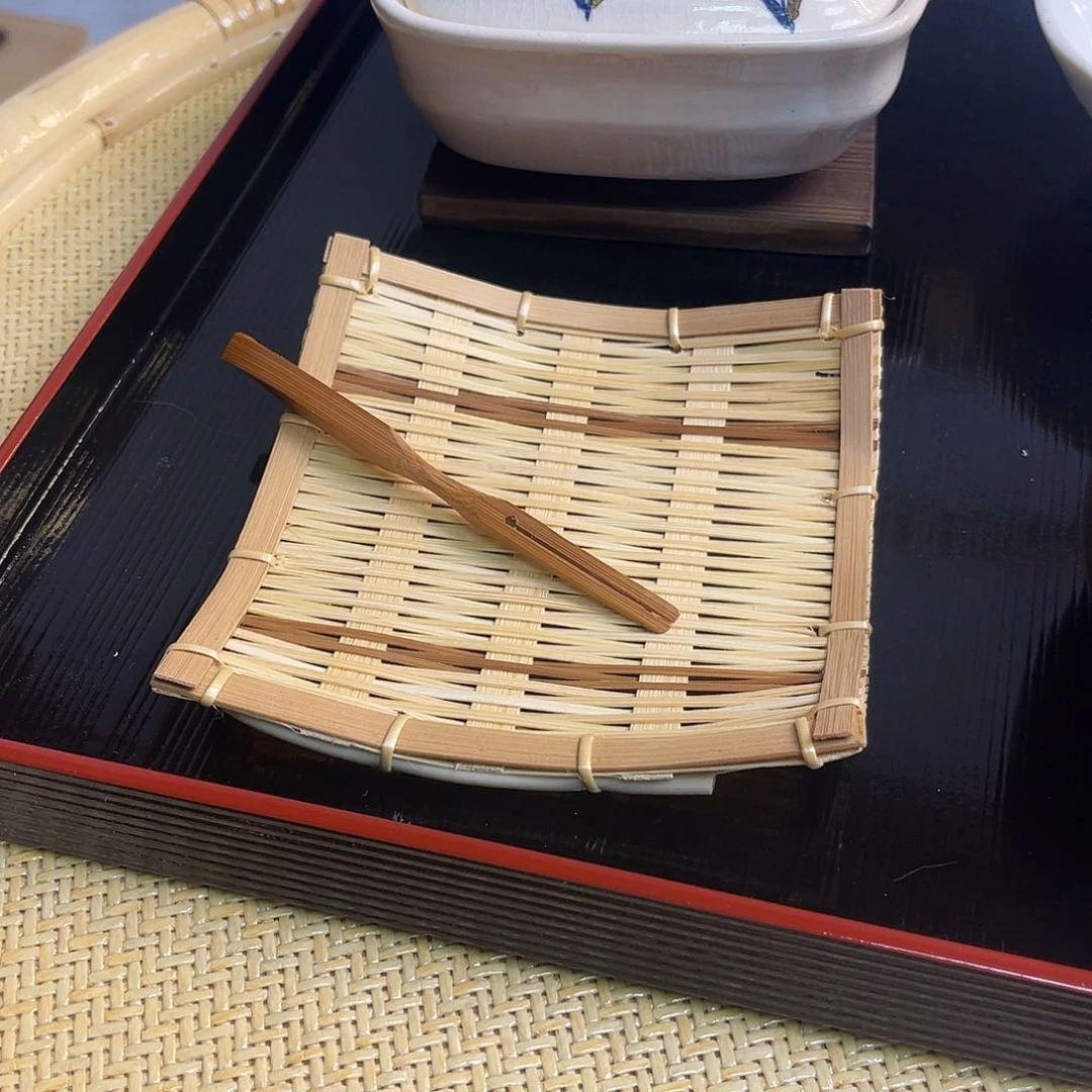瓷片竹编水果托盘来咯3