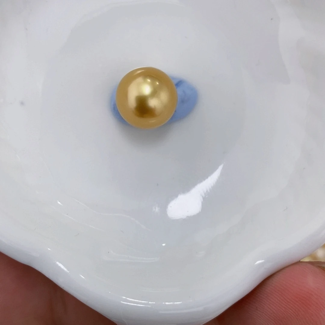 薛***海水珍珠裸珠金珠裸珠9-10定制不退换