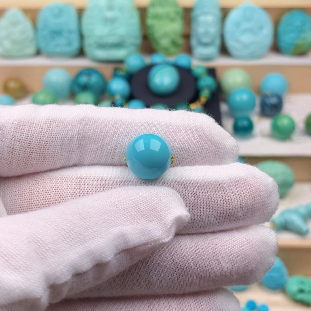 未镶嵌绿松石珠宝奇石11.7mm