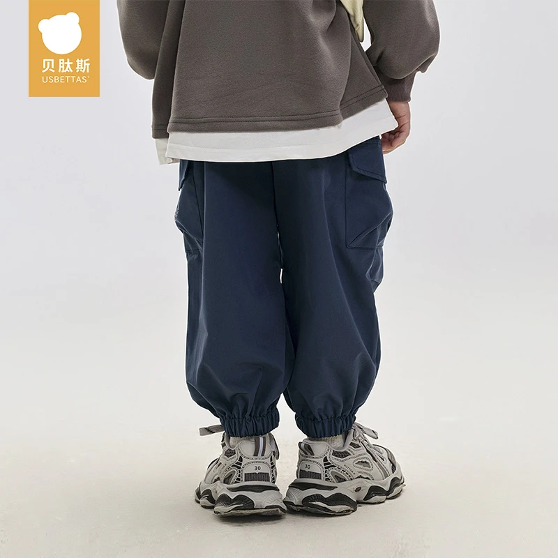 贝肽斯男童工装裤中大童春秋季长裤2025新款儿童裤子男孩运动裤