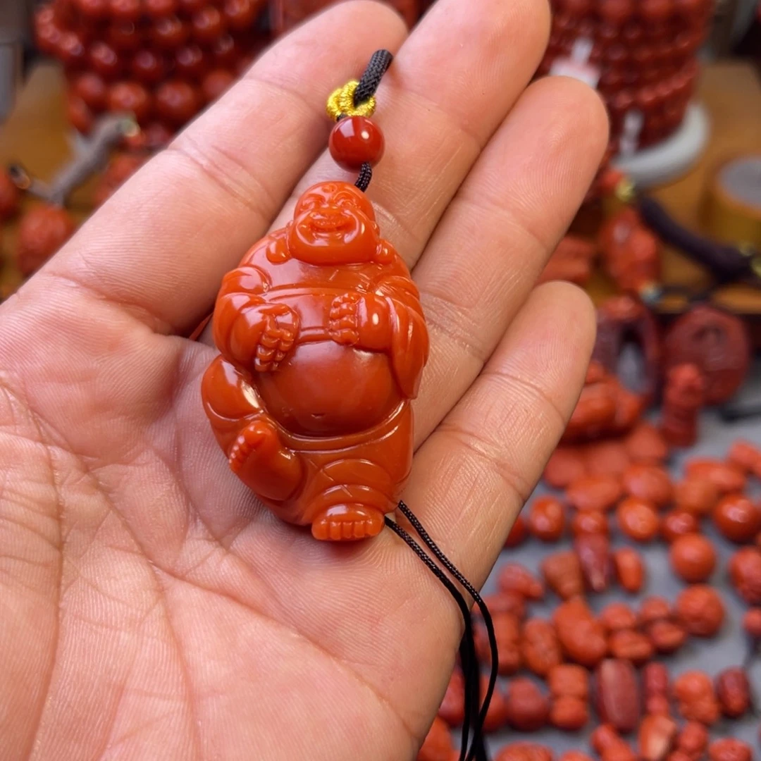 南红玛瑙未镶嵌保山精工佛公吊坠