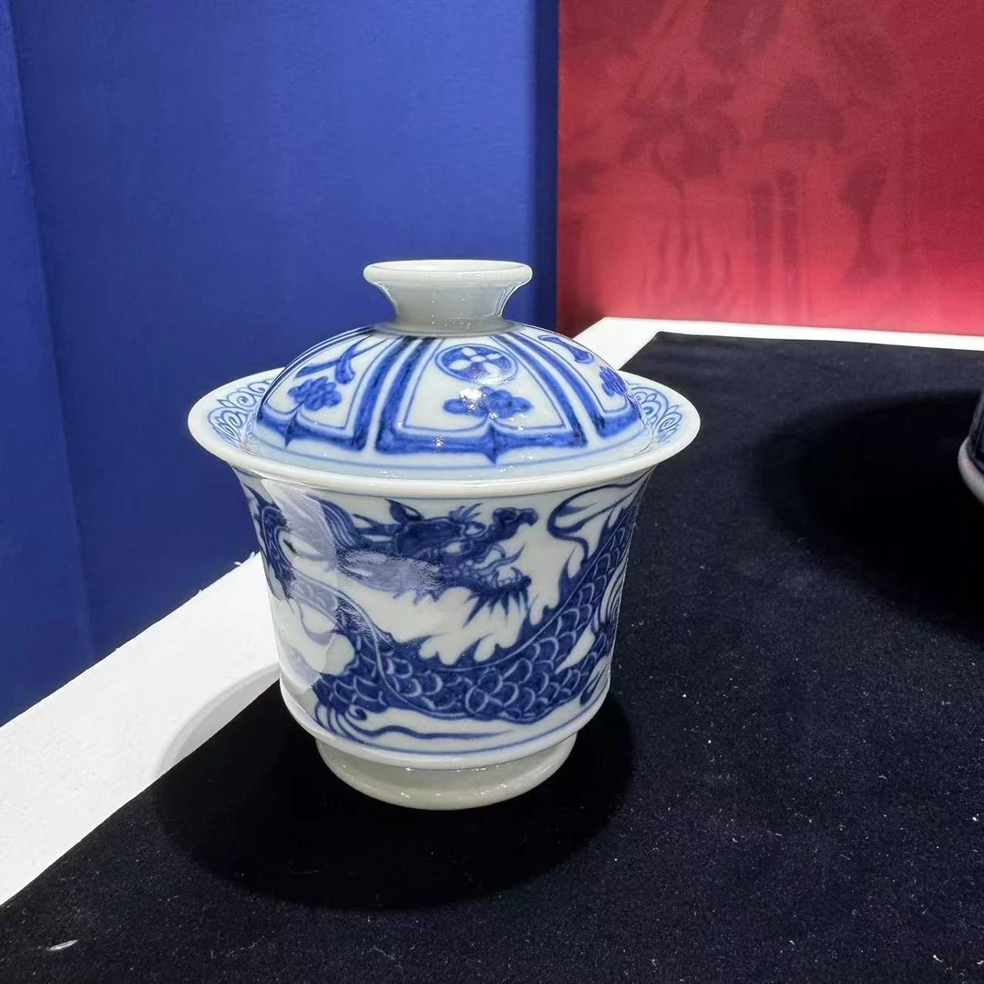 【小乔赏瓷】古窑御器龙纹马蹄盖碗