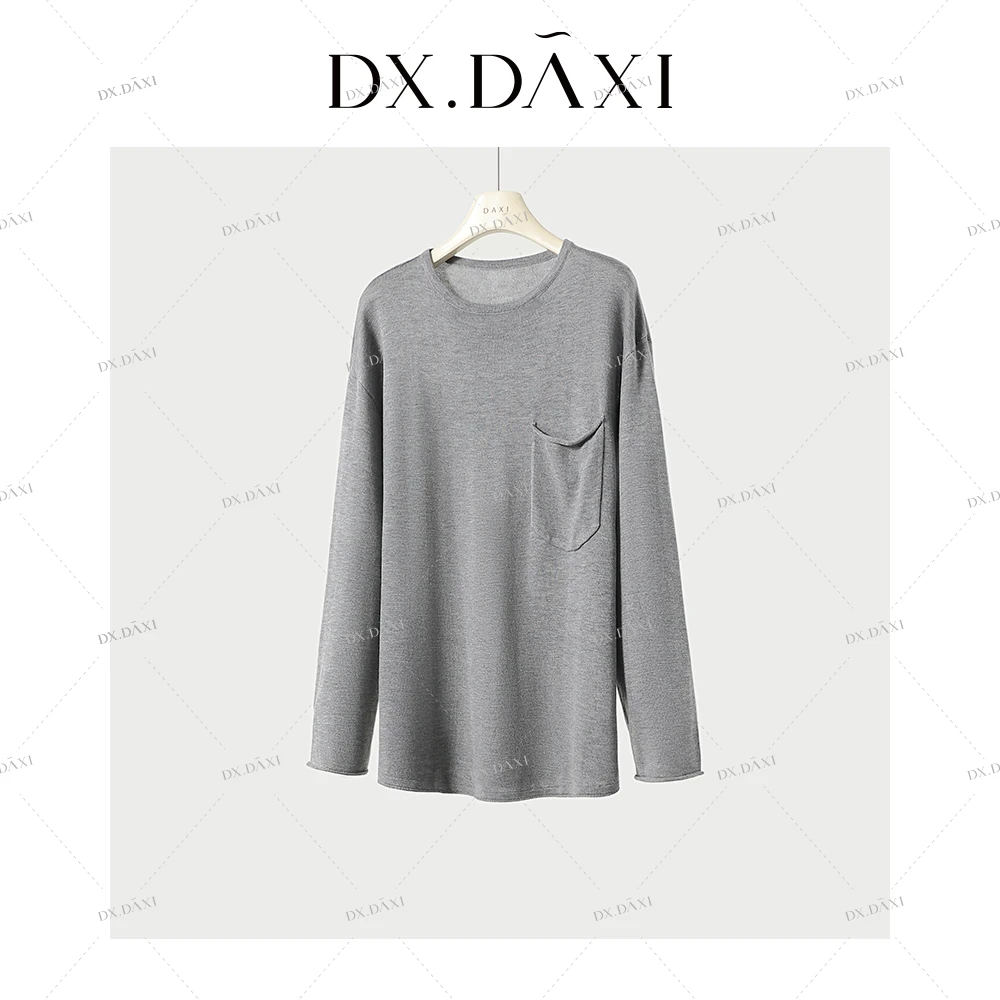 代大喜【云朵口袋T】休闲羊毛针织衫女冬季新款宽松百搭内搭打底T恤