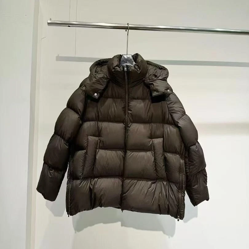 羽绒服-HH8255宽松时尚侧拉链百搭连帽