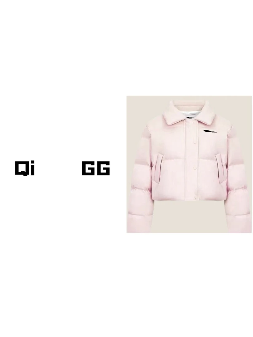 【Qi    GG】鞠婧祎同款冬季新款翻领短款羽绒服