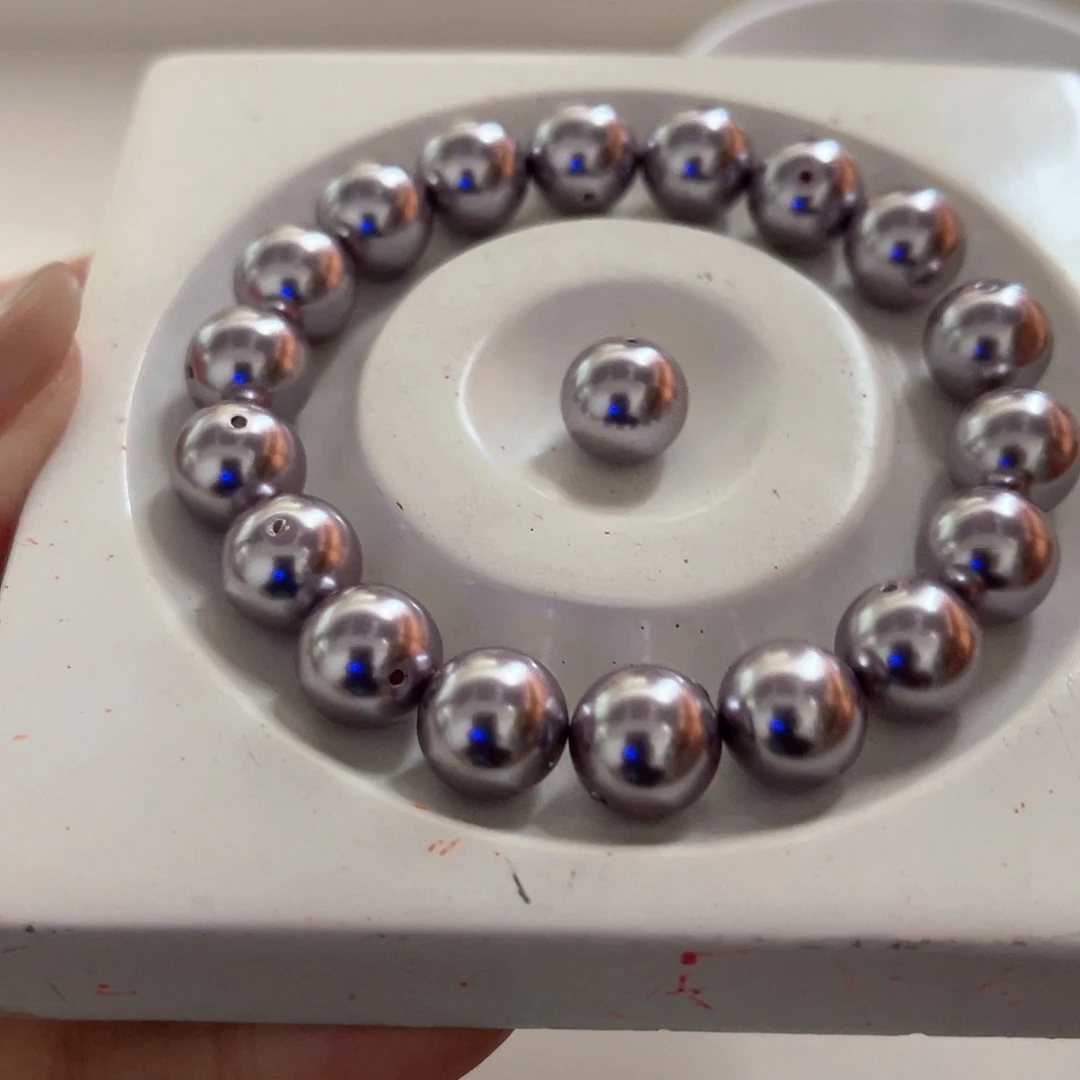 未镶嵌拼合珍珠（马贝珠）散珠B768紫贝珠10mm20个14元