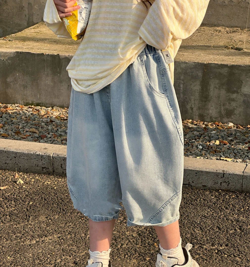 夏季痞帅新款中性百搭吉2545潮款童装时尚阔腿中裤