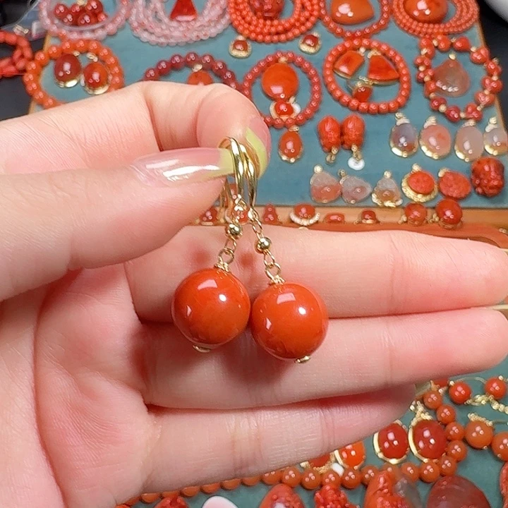 南红玛瑙银S925镶嵌13+