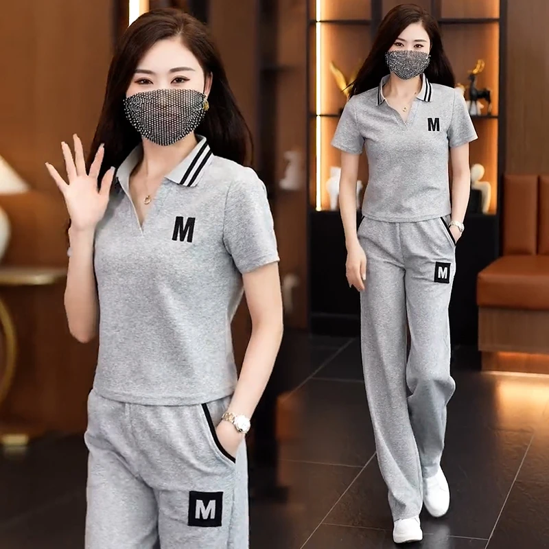 2025年新款韩系设计感减龄套装女夏季小个子洋气显瘦跑步服两件套