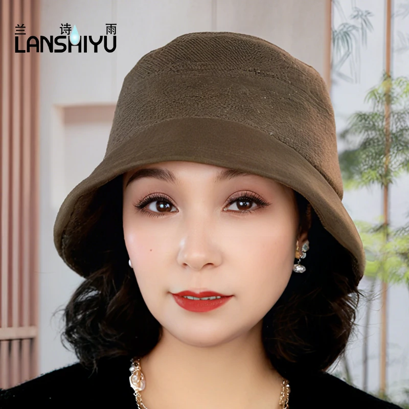 兰诗雨秋冬新款帽子女羊毛混纺盆帽时尚百搭水桶帽保暖防风渔夫帽