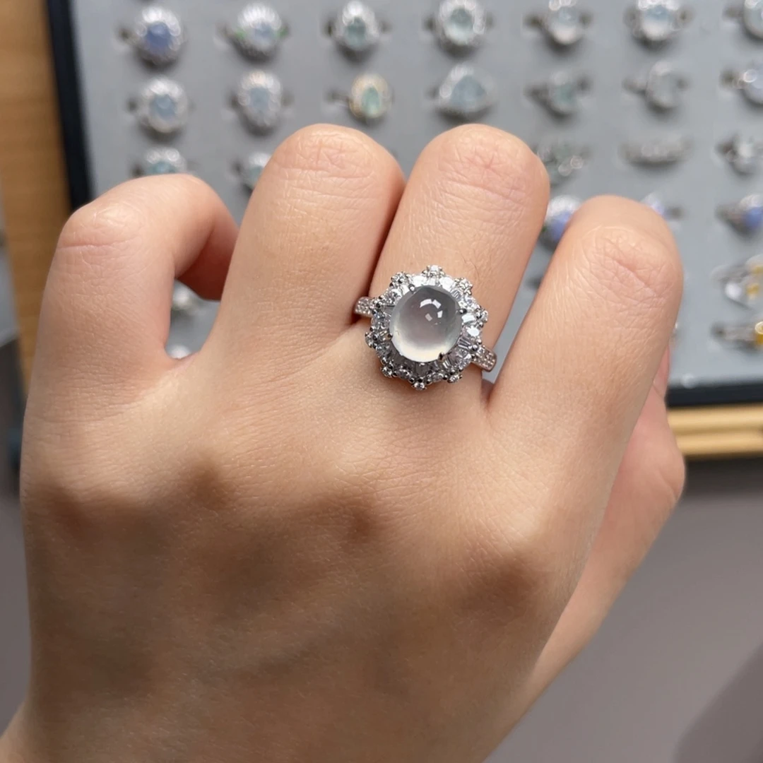 翡翠银S925镶嵌戒指