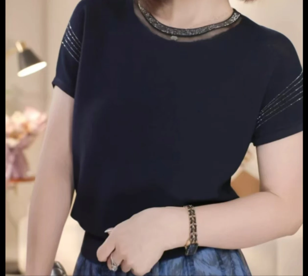 【修身定制6】2025夏日通勤常规款圆领毛针织衫上衣性感风女士