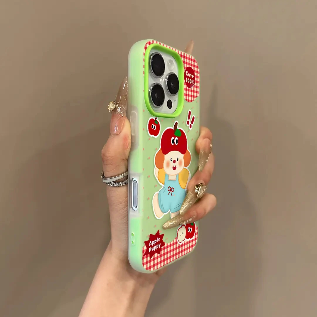 苹果小狗高级简约二合一iPhone16适用苹果15手机壳13可爱14promax