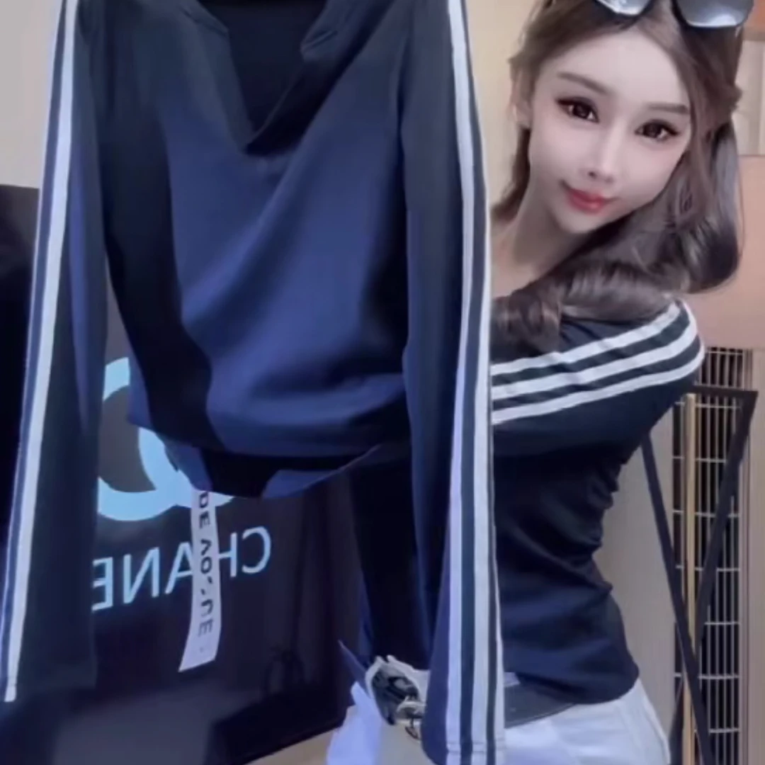 仙女风公主风长袖显瘦V领潮流T恤