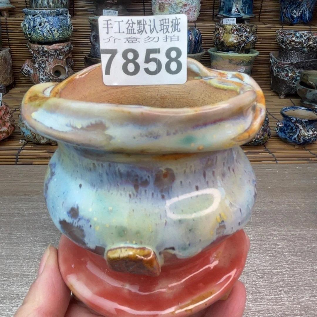 手工花盆默认瑕疵完美者勿拍