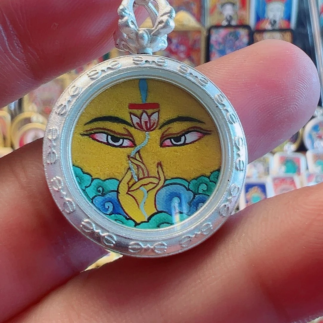 吊坠牛十三纯手绘唐卡