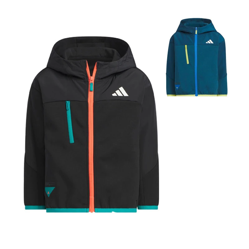 adidas/阿迪达斯秋儿童机能风针织运动休闲宽松夹克外套KF4950