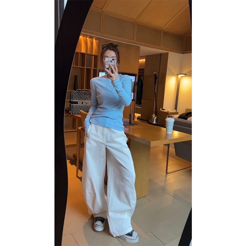 2025春季新款纯色修身正肩基础打底衫女薄款时尚显瘦长袖内搭上衣