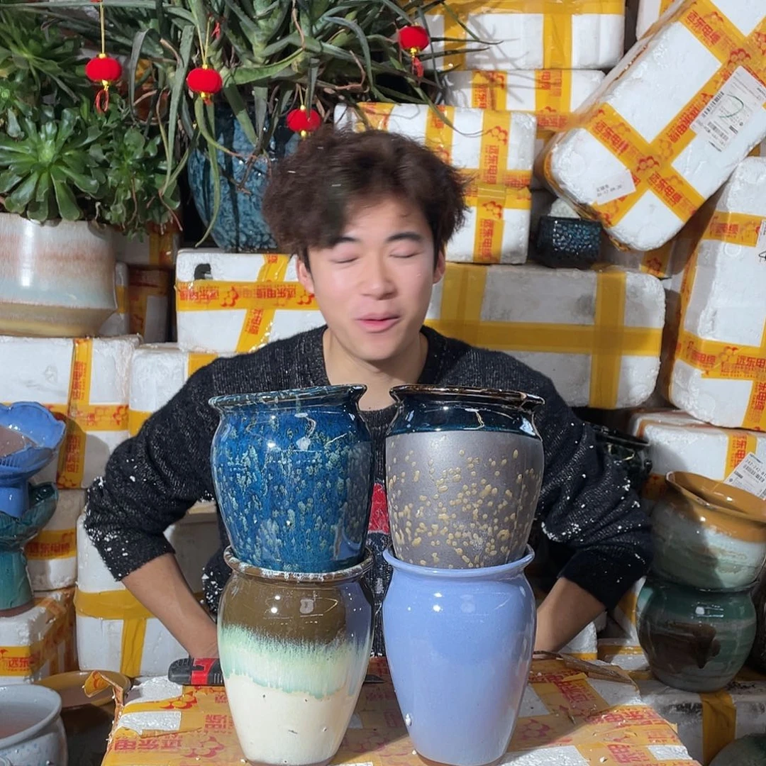 无铅玻璃宜兴紫砂花盆