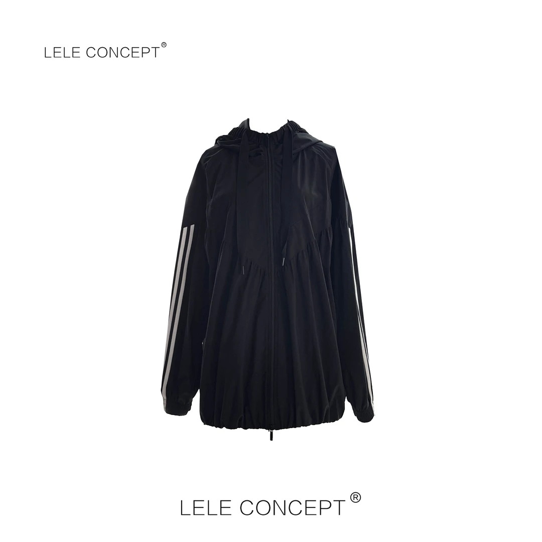 LELE CONCEPT | 【美超】酷飒减龄连帽抽带压线外套Y0647
